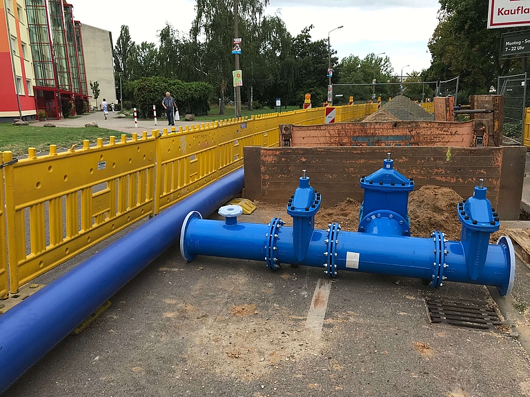 Mischwasserkanal und Trinkwasserleitung Bismarckstr.